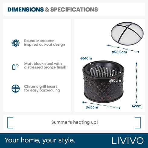Rombo Steel Fire Pit & Grill